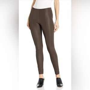 Large Kendall & Kylie faux leather pebbled leggings pants mulch brown stretchy